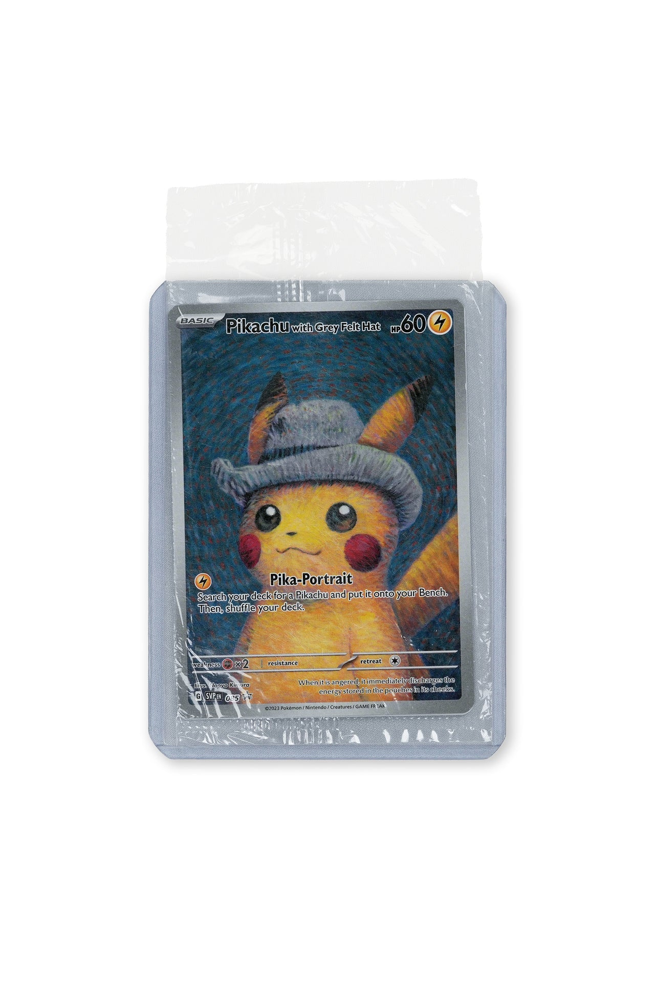 RAW PROMO PIKACHU WITH GREY FELT HAT POKEMON X VAN GOGH (2023)